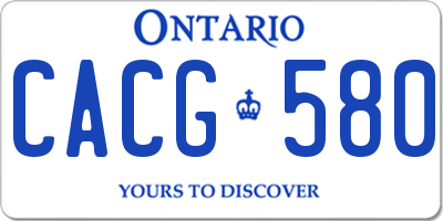 ON license plate CACG580