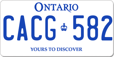 ON license plate CACG582