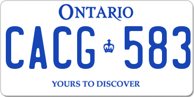 ON license plate CACG583