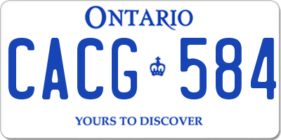 ON license plate CACG584