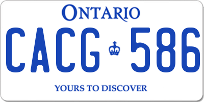 ON license plate CACG586