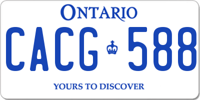 ON license plate CACG588