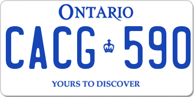 ON license plate CACG590