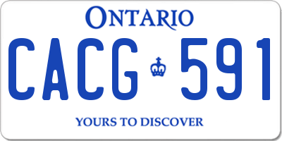 ON license plate CACG591