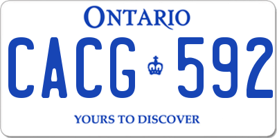 ON license plate CACG592