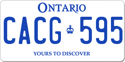 ON license plate CACG595