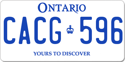 ON license plate CACG596