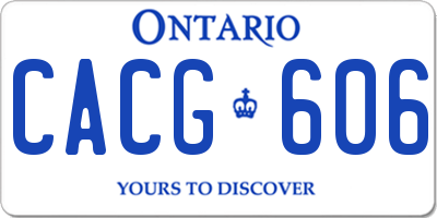 ON license plate CACG606