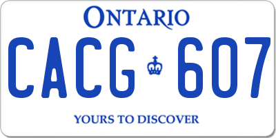 ON license plate CACG607