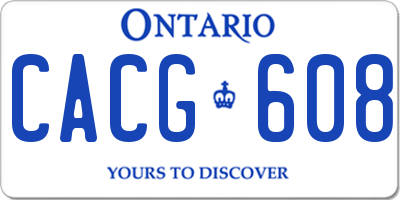 ON license plate CACG608