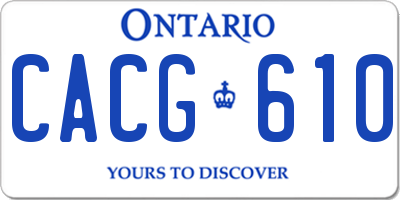 ON license plate CACG610