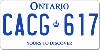 ON license plate CACG617