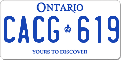 ON license plate CACG619