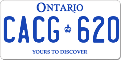 ON license plate CACG620