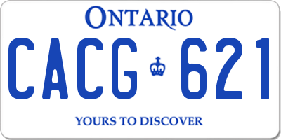 ON license plate CACG621