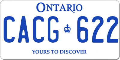 ON license plate CACG622