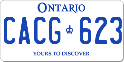 ON license plate CACG623