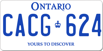 ON license plate CACG624