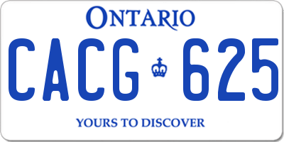 ON license plate CACG625