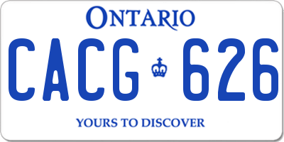 ON license plate CACG626