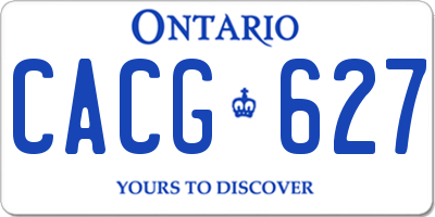 ON license plate CACG627