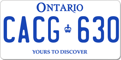 ON license plate CACG630