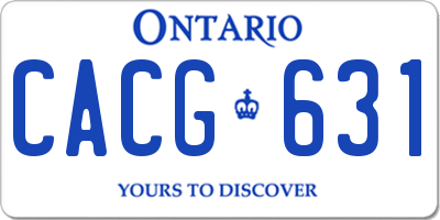 ON license plate CACG631