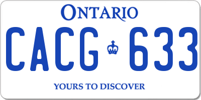 ON license plate CACG633