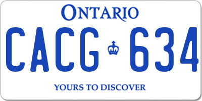 ON license plate CACG634