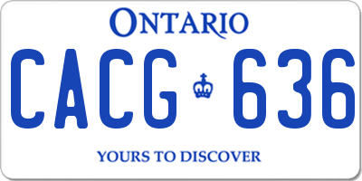 ON license plate CACG636