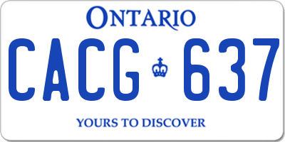 ON license plate CACG637