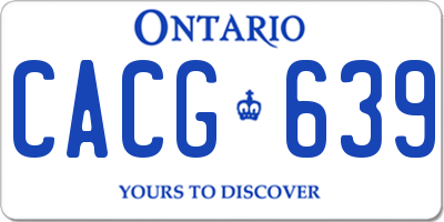 ON license plate CACG639