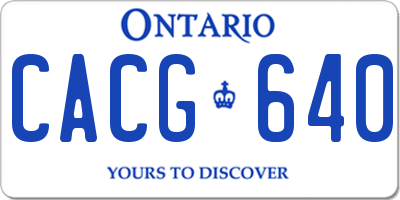 ON license plate CACG640