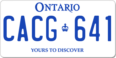 ON license plate CACG641