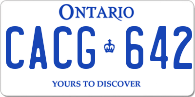 ON license plate CACG642