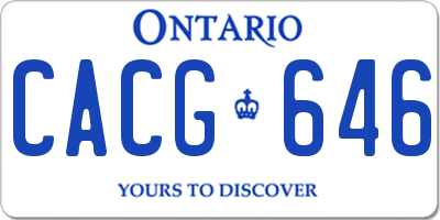 ON license plate CACG646