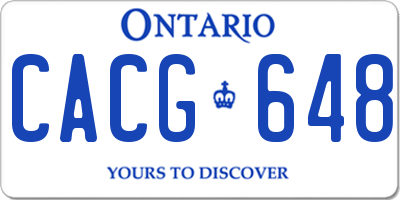 ON license plate CACG648