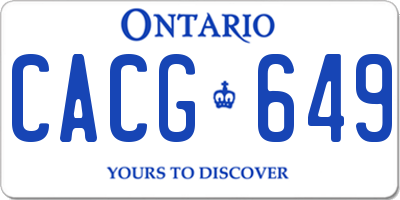 ON license plate CACG649