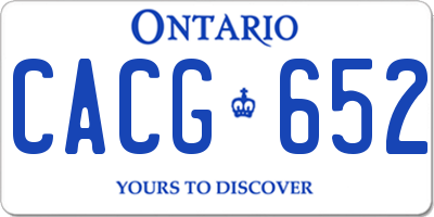 ON license plate CACG652