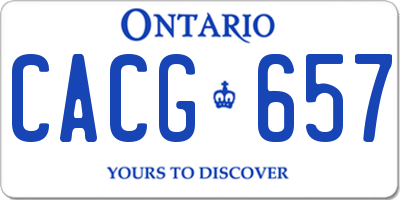 ON license plate CACG657