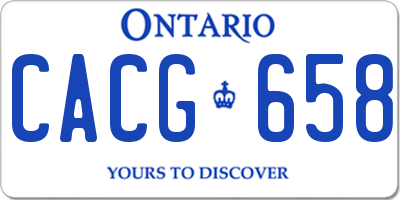 ON license plate CACG658