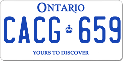 ON license plate CACG659