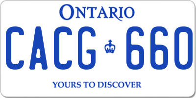 ON license plate CACG660