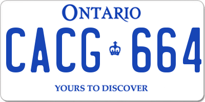 ON license plate CACG664