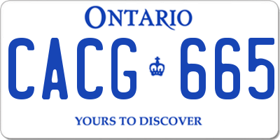 ON license plate CACG665