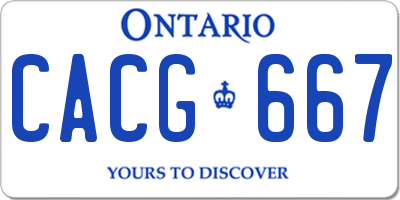 ON license plate CACG667