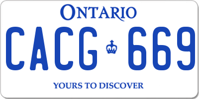 ON license plate CACG669