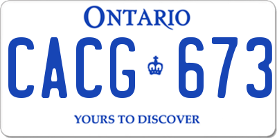 ON license plate CACG673