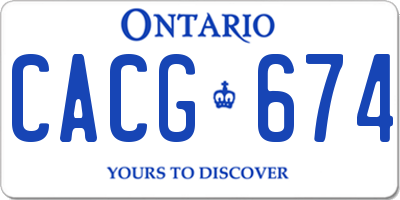 ON license plate CACG674