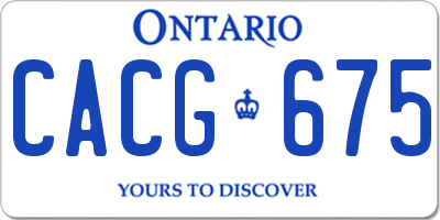 ON license plate CACG675